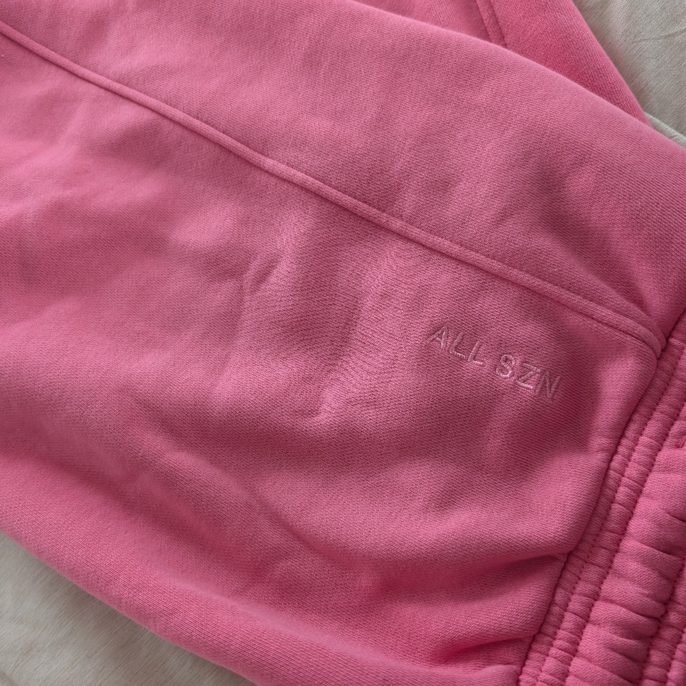 Adidas originals all szn fleece wide leg high waist pink sweats scuba large - Picture 7 of 10